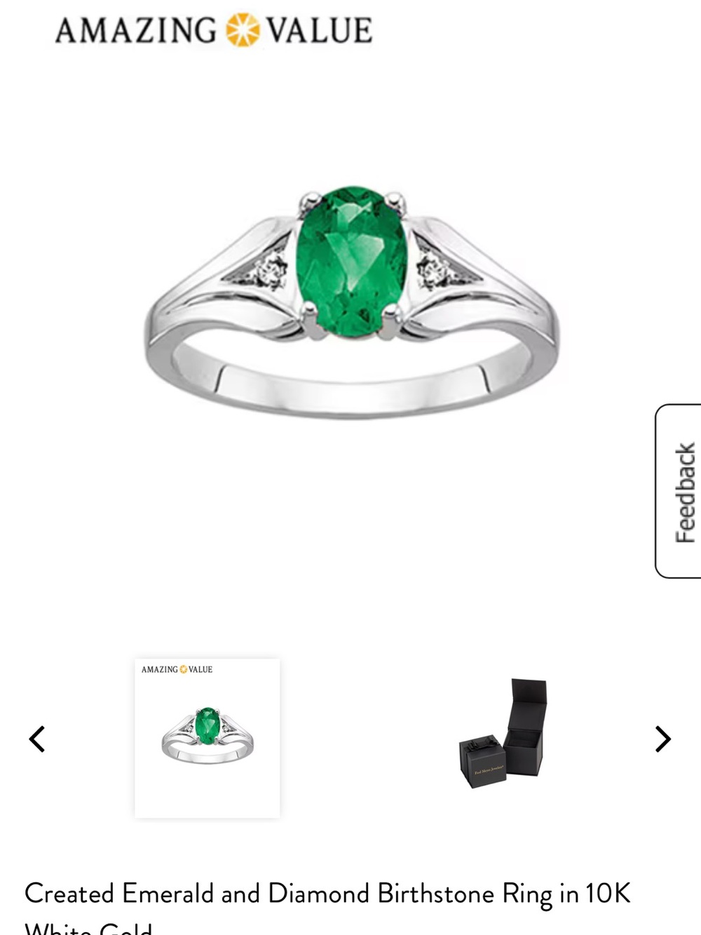 Fred Meyer Jewelers Created Emerald & Diamond Birthstone Ring in 10K White Gold